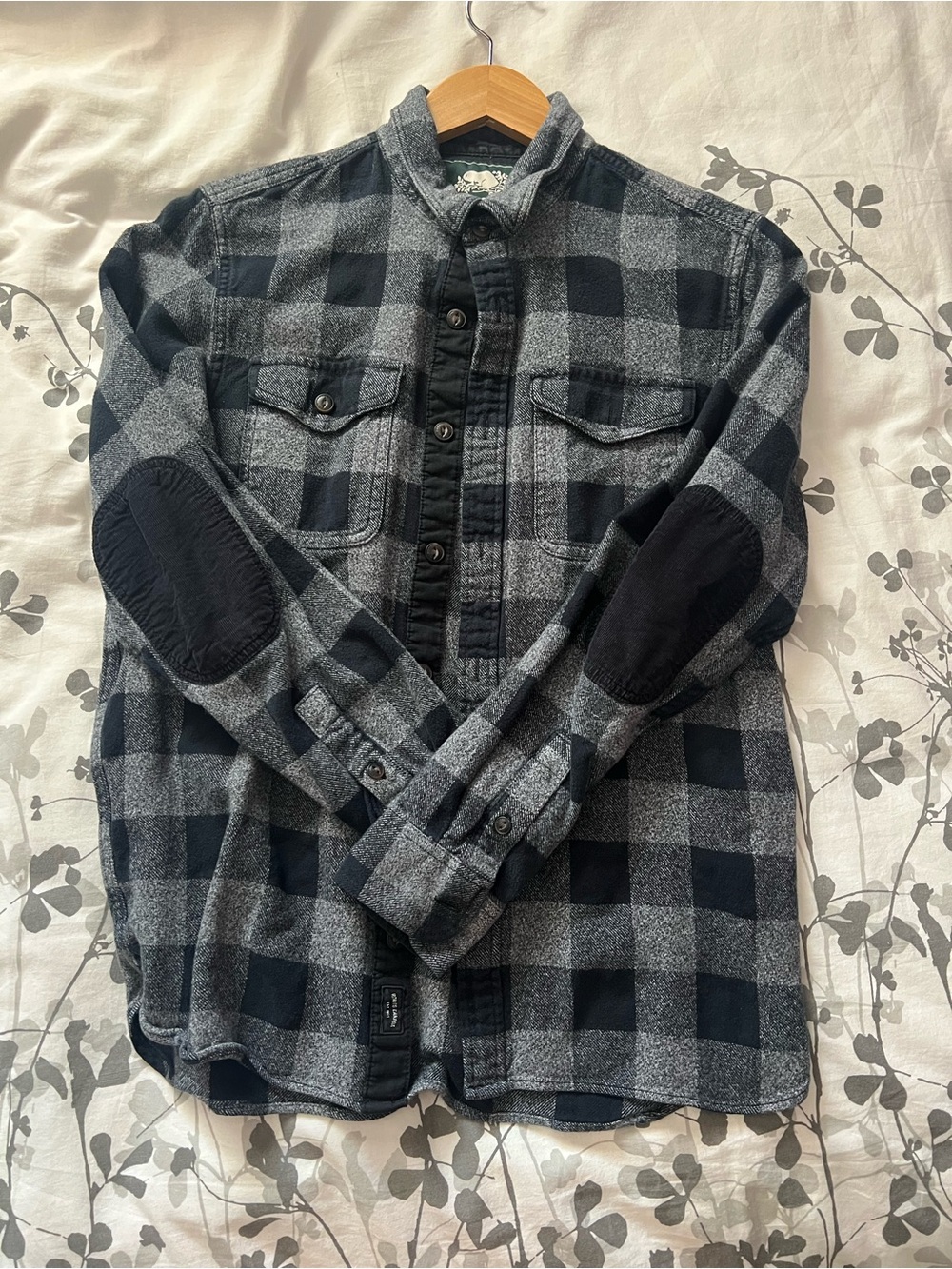 Roots Grey and Black Plaid Flannel Shirt